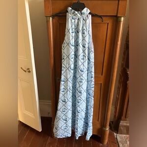 Holly Shae blue pagoda party Blythe halter dress Sz M/L